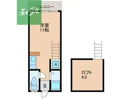 MINATOヒルズ(ワンルーム/2階)の間取り写真