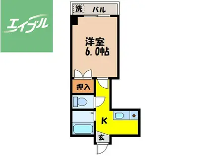 ベルシティブルナス(1K/5階)の間取り写真