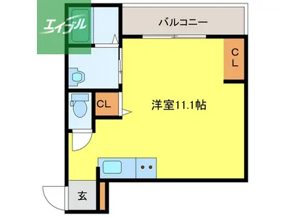 アミティ中通(ワンルーム/3階)の間取り写真