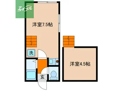 サンローズ葉山(ワンルーム/2階)の間取り写真