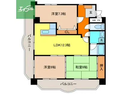 NOVAPORT(3LDK/2階)の間取り写真