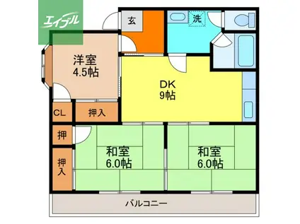プレステージはしだ(3LDK/2階)の間取り写真