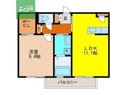 長崎本線 道ノ尾駅 バス乗車時間:24分 さくらの里運動公園口バス停で下車 徒歩2分 2階建 築13年(1LDK/2階)の間取り写真