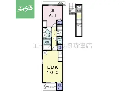 インフィニティ(1LDK/2階)の間取り写真