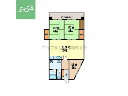 エクセレンス下屋敷(3LDK/7階)の間取り写真