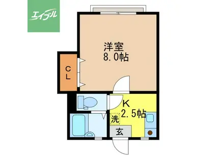 コーポロム(1K/2階)の間取り写真