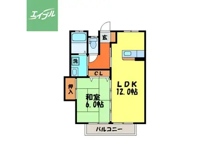 ソレイユ(1LDK/2階)の間取り写真