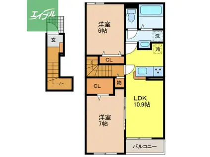 ブリーズ(2LDK/2階)の間取り写真