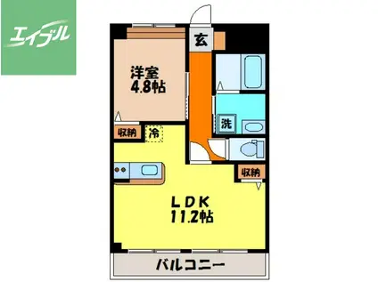 エルシェアート(1LDK/2階)の間取り写真