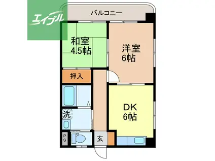 シルキーホームズ(2DK/5階)の間取り写真