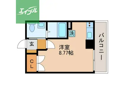 第一ハタビルL・FLORE(ワンルーム/6階)の間取り写真