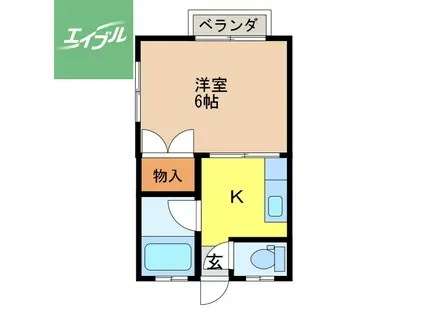 IMPROVE江平(1K/2階)の間取り写真