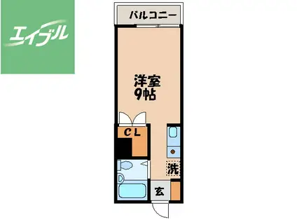 フリーダム大手(ワンルーム/3階)の間取り写真