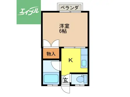 IMPROVE江平(1K/2階)の間取り写真