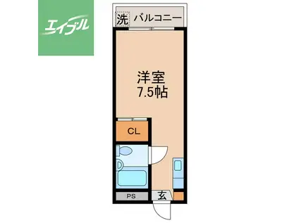 パレスアーバン(ワンルーム/5階)の間取り写真