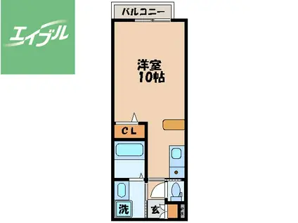 サイレントヒルズ(ワンルーム/1階)の間取り写真