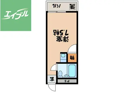 ラウンジSA(ワンルーム/2階)の間取り写真