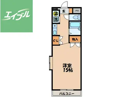 プレジール若竹(ワンルーム/3階)の間取り写真