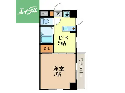 スカイヒルズ青山(1DK/3階)の間取り写真