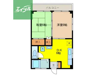 井上ビル(2DK/1階)の間取り写真