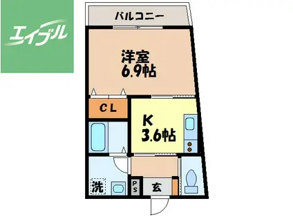 アールグレイ泉(1K/1階)の間取り写真