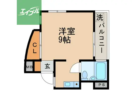 サンアイコーポ城山(ワンルーム/2階)の間取り写真