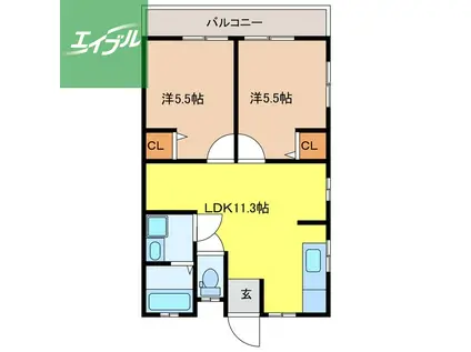 A-STYLE(2LDK/2階)の間取り写真