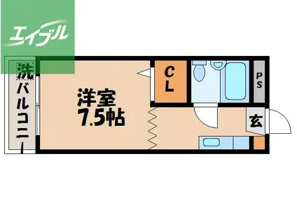 パレスアーバン(ワンルーム/3階)の間取り写真