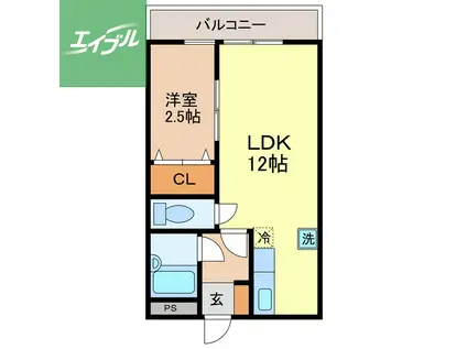 プライムステージ(1LDK/4階)の間取り写真