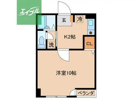 パークアベニュービル(1K/4階)の間取り写真