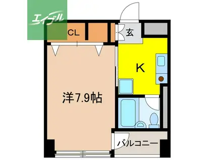 パークアベニュービル(1K/4階)の間取り写真