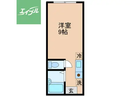 フリーダム本原(ワンルーム/2階)の間取り写真