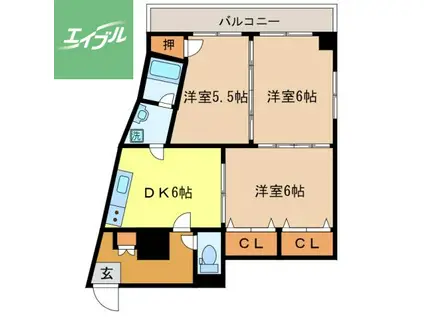 アンダーロック宝町(3LDK/5階)の間取り写真