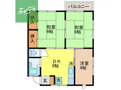 サンクレールB(3DK/2階)の間取り写真