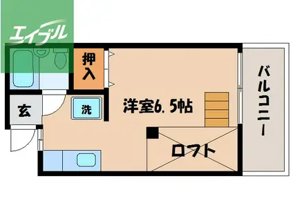 コーポ・おさむら(ワンルーム/2階)の間取り写真