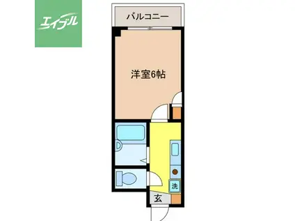 アディール・カネガエ(1K/9階)の間取り写真