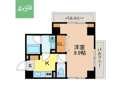 グリーンコート樺島(1K/5階)の間取り写真