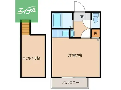 アネックス・HIRO(ワンルーム/2階)の間取り写真