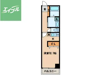 GLYCINE浦上(ワンルーム/7階)の間取り写真