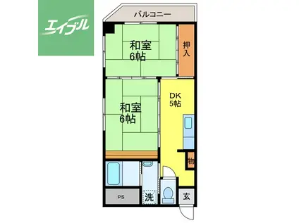 サンシャイン富士見(2DK/3階)の間取り写真