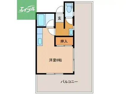 ハイツ椿坂(1K/4階)の間取り写真