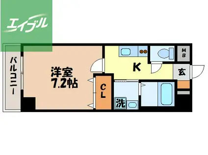 フリーデンST(1K/2階)の間取り写真