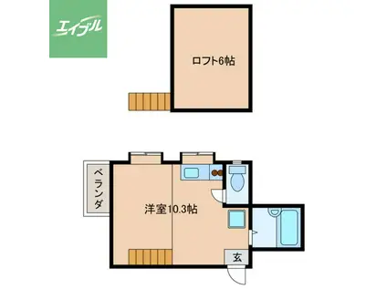 シャル夢セブン(ワンルーム/2階)の間取り写真