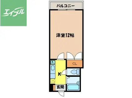 胡蝶花サルナート(1K/4階)の間取り写真