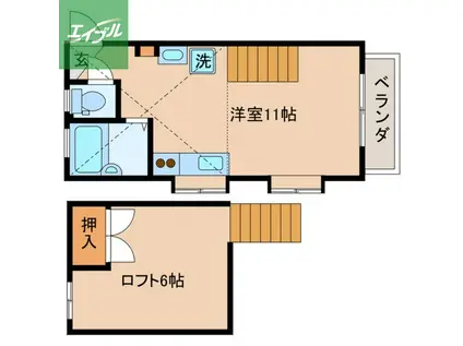 フォーレスト諏訪2号館(ワンルーム/1階)の間取り写真