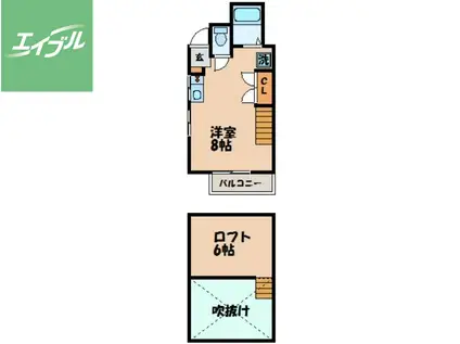 シャル夢Ⅴ(ワンルーム/1階)の間取り写真