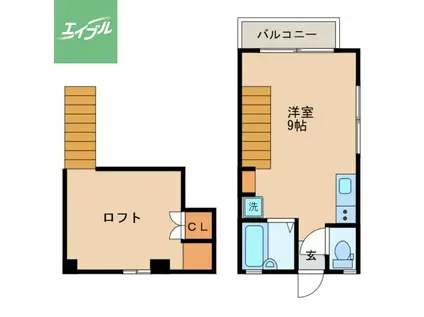 ハイツ・翼Ⅱ(ワンルーム/1階)の間取り写真