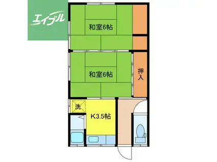 辻郷アパート(2K/2階)の間取り写真