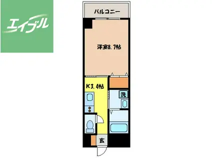 COURAGE(1K/3階)の間取り写真