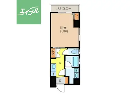 グリート樺島(1K/3階)の間取り写真